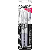 Sharpie Metallic Silver Permanent Markers Fine Point Pack of 2