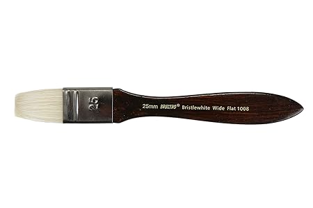 Brustro Flat Brush 25mm Bristlewhite Hog Bristle 1008