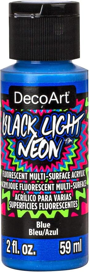 DecoArt Americana Black Light Neon Acrylic Paint Blue