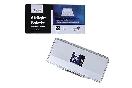 Brustro Airtight Watercolour Palette 16 Wells 24 Half Pan Holder
