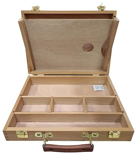Brustro Wooden Painting Box with Palette Artist Storage Case