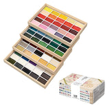 Kuretake Gansai Tambi 100 Color Watercolor Set Wooden Box