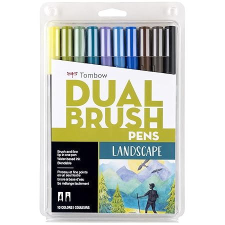 Tombow Dual Brush Pen Set of 10 – Landscape Palette