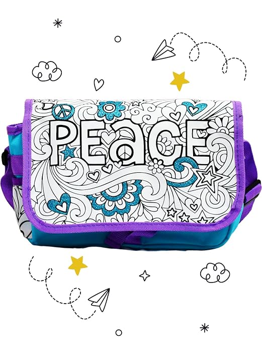 Mirada Colour Your Own Peace Sling Bag DIY Art Kit
