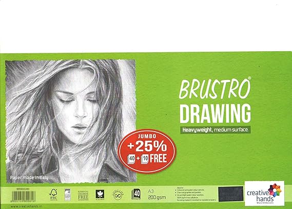 Brustro Drawing Paper A3 200 GSM 50 Sheets Jumbo Pack