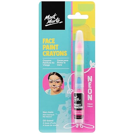 Mont Marte Kids Face Painting Nail Crayons Neon Set