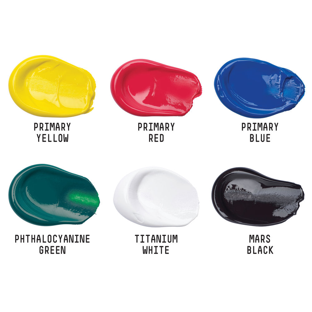 Liquitex Basics Acrylic Paint Set - Primary Colours - 6 x 22ml