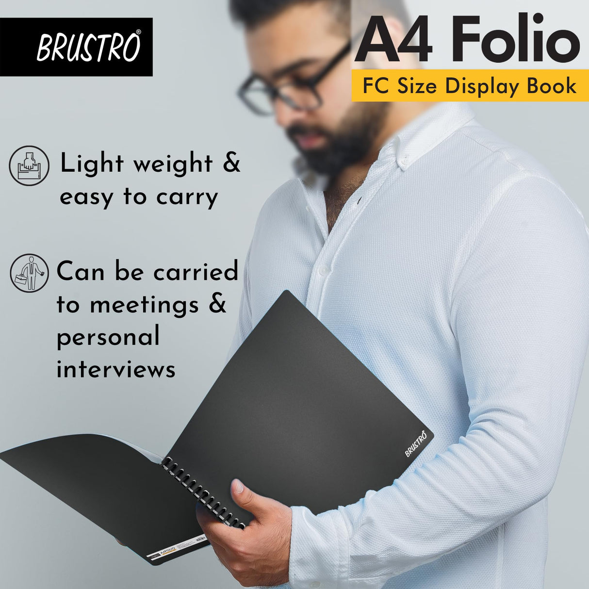 Brustro A4 Display Book Folio 20 Pockets Document Folder