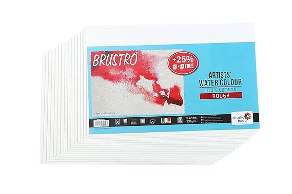 Brustro 100% Cotton Watercolour Paper 300 GSM Rough 15 Sheets