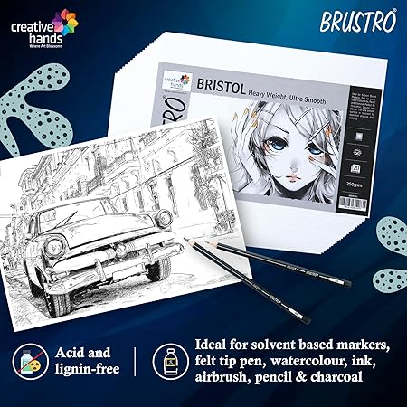 Brustro Bristol Ultra Smooth Paper A2 250 GSM 10 Sheets