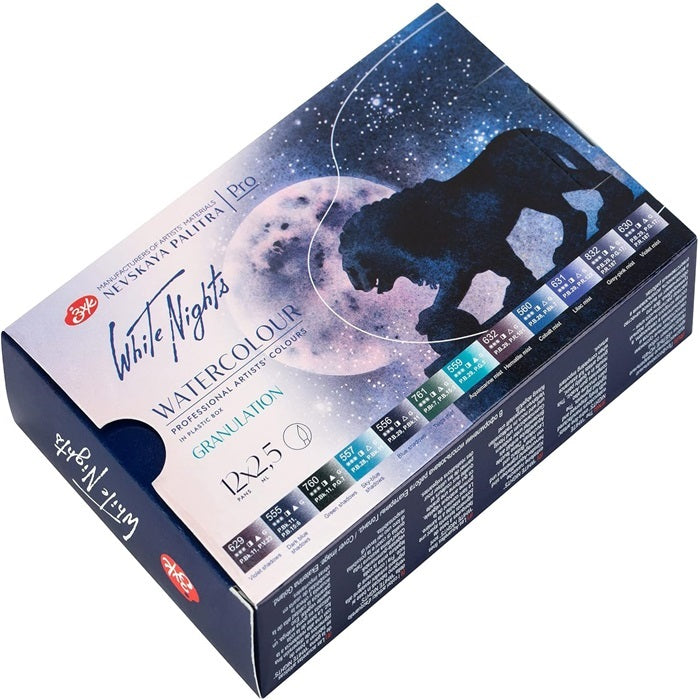 White Nights Granulating Watercolour Full Pan Set Of 12X25Ml
