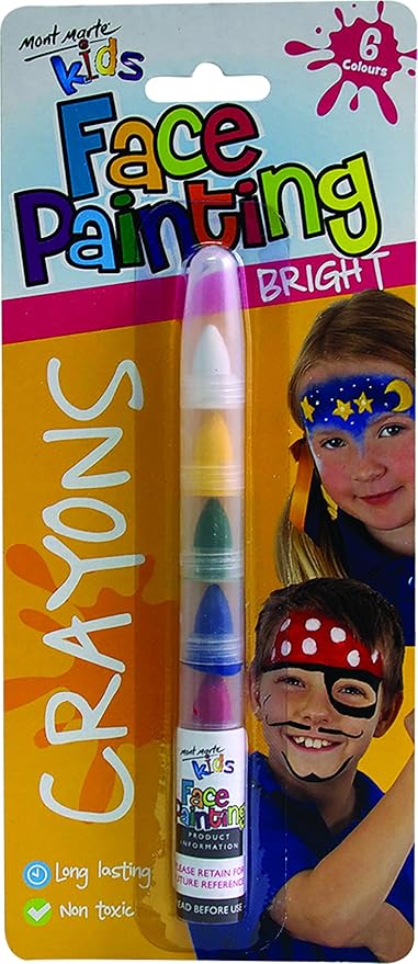 Mont Marte Kids Face Painting Nail Crayons Bright Set