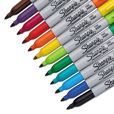 Sharpie Fine Point Permanent Marker Set of 12 Assorted Colors