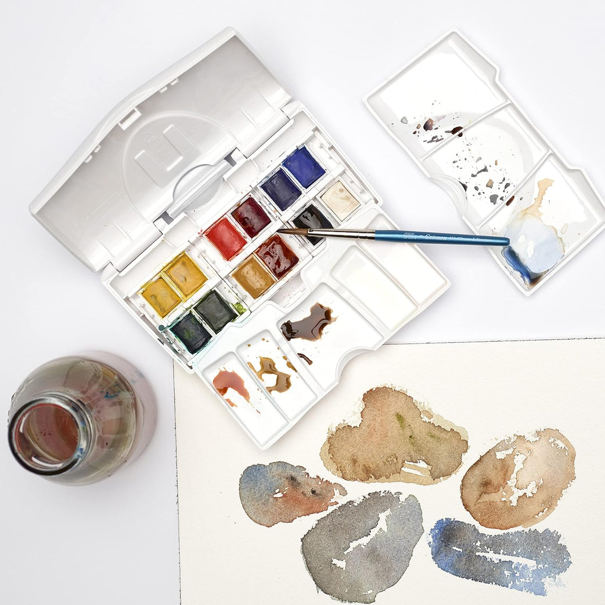 Winsor & Newton Cotman Water Colours - Pocket Plus 12 Half Pans Set