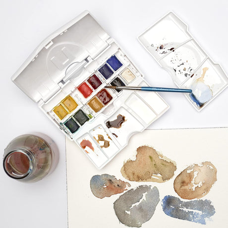 Winsor & Newton Cotman Water Colours - Pocket Plus 12 Half Pans Set
