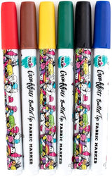 Tulip Graffiti Fabric Markers Rainbow Bullet Tip Pack of 6