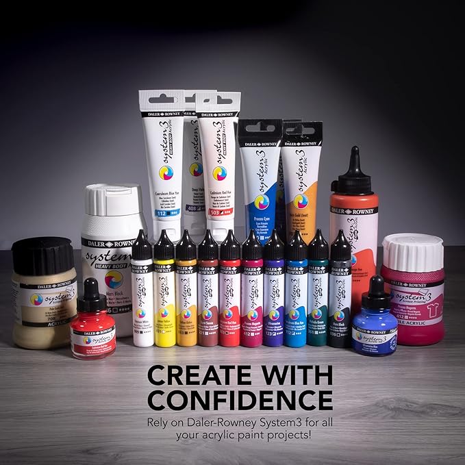 Daler Rowney System3 Acrylic Ink Intro Set with FW Marker - Set of 6 Daler Rowney