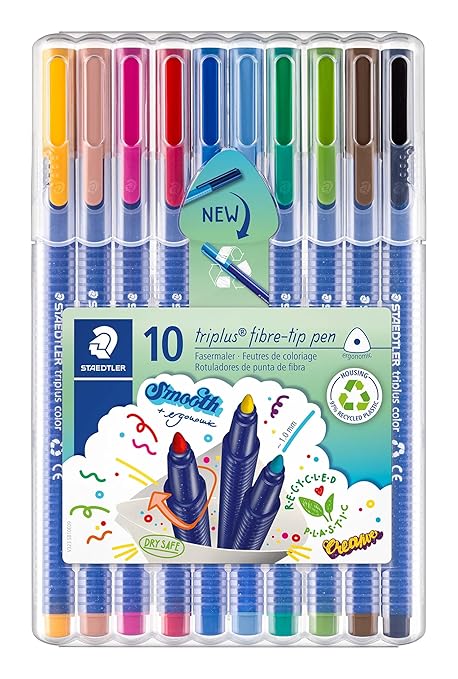 Staedtler Triplus Colour Fibre Tip Pens Set of 10