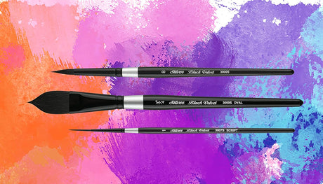 Silver Brush Limited Black Velvet Watercolor Brush Set - Set of 3