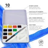 Daler Rowney Aquafine Mini Watercolour Travel Tin - 10 Half Pan