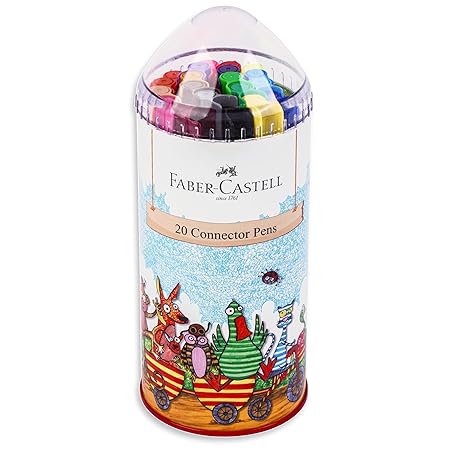 Faber Castell Connector Pens Tin of 20 Assorted Colours