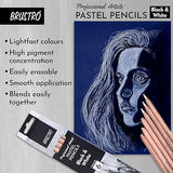 Brustro Pastel Colored Pencils Set of 6 Black & White