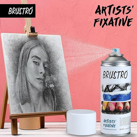 Brustro Artists Fixative Spray 400ml Transparent Matte Finish