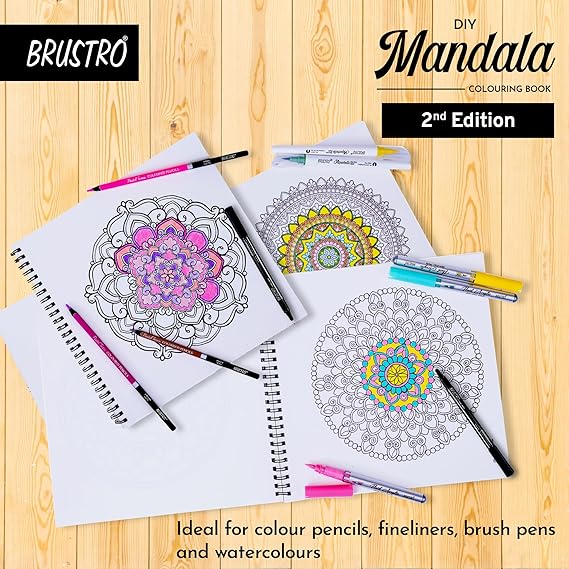 Brustro DIY Mandala Colouring Book 2nd Edition 25 Designs