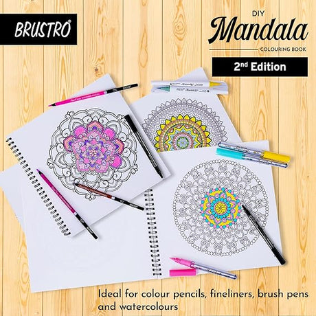 Brustro DIY Mandala Colouring Book 2nd Edition 25 Designs