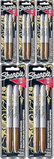 Sharpie Metallic Gold Permanent Markers Fine Point Pack of 2