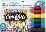 Tulip Graffiti Fabric Markers Rainbow Bullet Tip Pack of 6