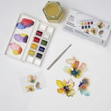 Winsor & Newton Cotman Floral Pocket Set 8 Half Pans Brush