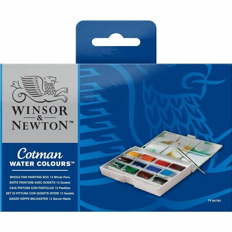 Winsor & Newton Paint Box Watercolour Full Pan Set 12 Colours
