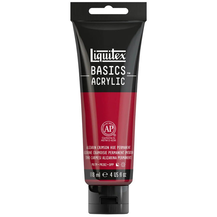 Auzarn Crimson Hue Permanent  Liquitex Basic acrylic paint tube.