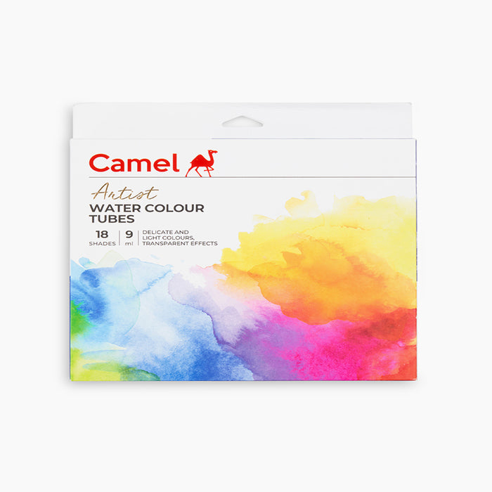 A set of 18 shades of water color tubes 9ml each by camel.