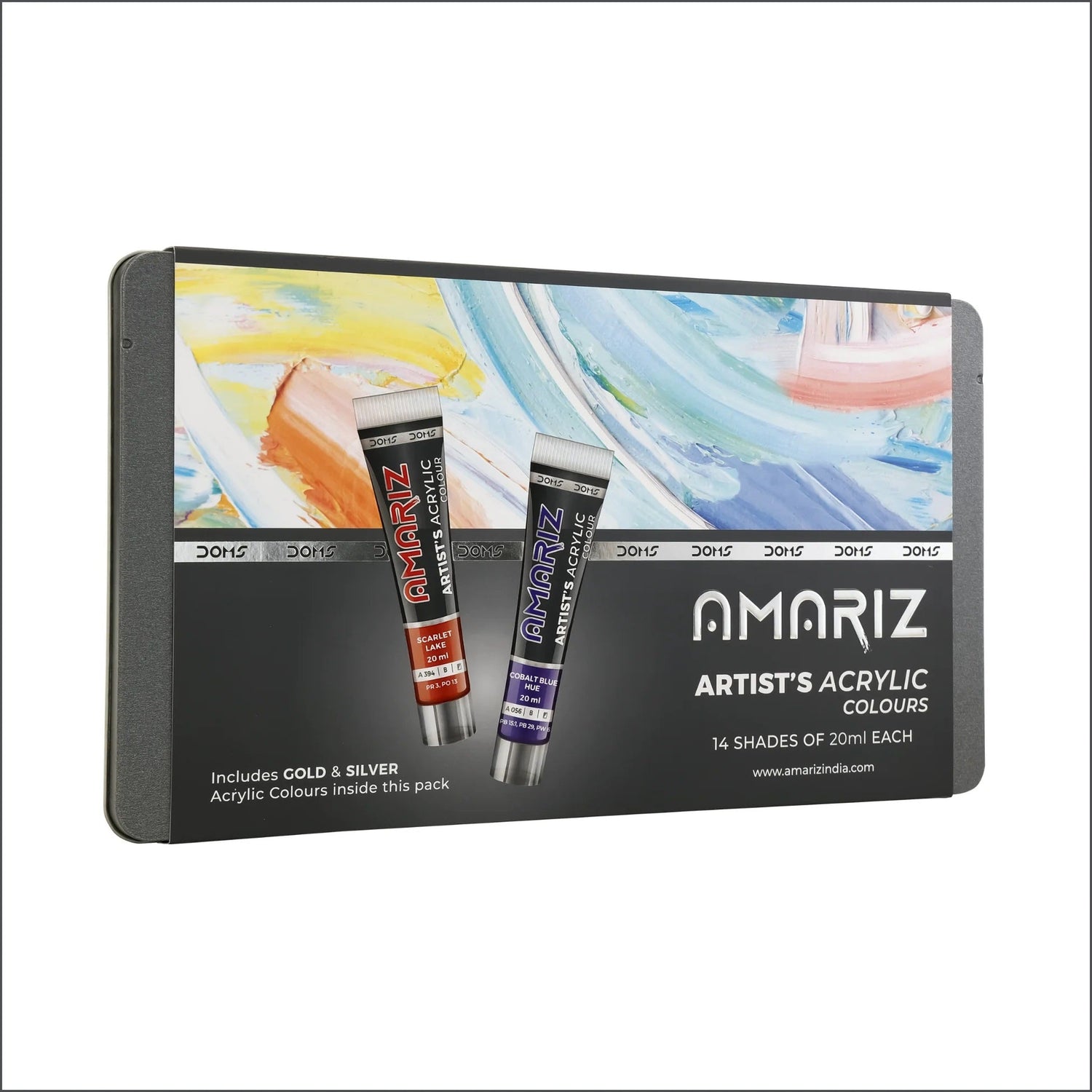 Doms Amariz Artist's Acrylic Paints (14 Shades x 20ml Each) (Tin Pack)