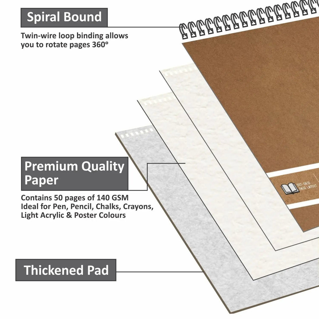 Anupam Sketche WireO Sketch Book - 140gsm Cartridge Paper Anupam