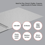 Anupam Stak 4 Colors Toned Sketch Paper Size A4 Wire-o Book (40 sheet) Anupam