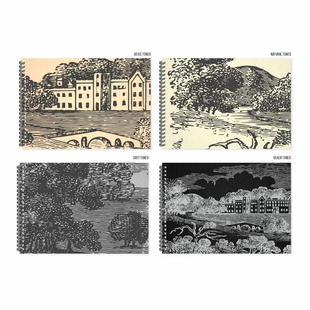 Anupam Stak 4 Colors Toned Sketch Paper Size A4 Wire-o Book (40 sheet) Anupam