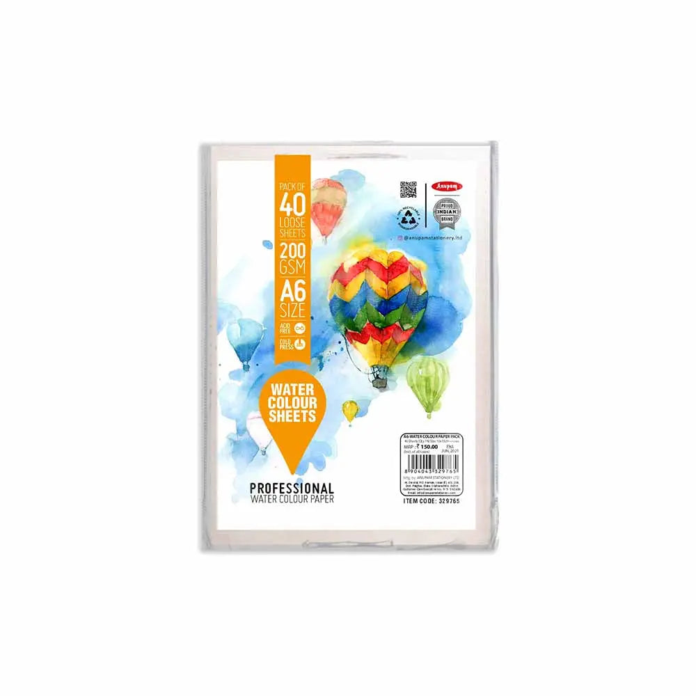 Anupam Watercolour Paper Loose Sheets 200 and 300 GSM Cold Pressed Anupam