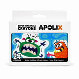 Apolix Super Washable Crayons 24 Colours | Kids Crayons