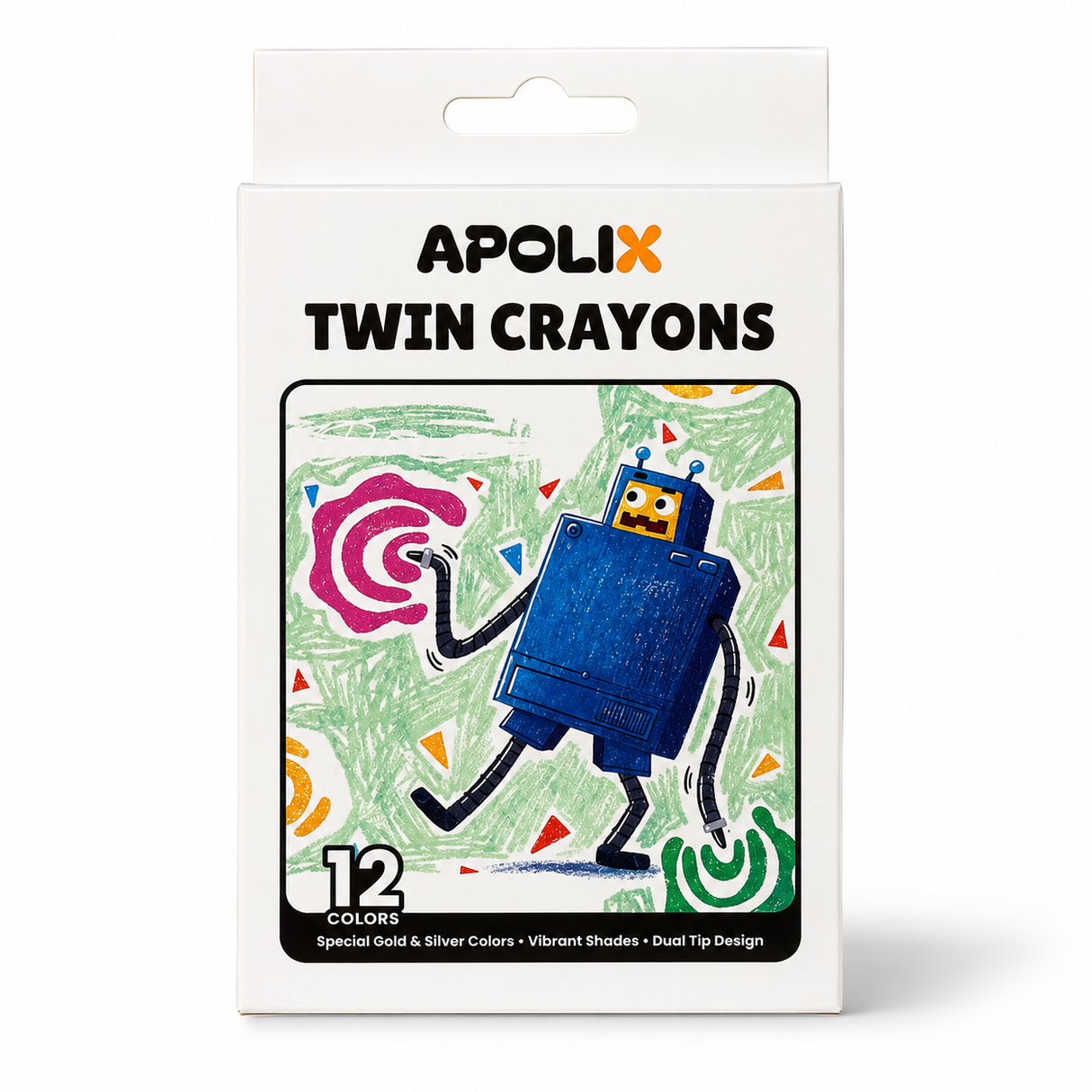 Apolix Twin Crayons 12 Colours | Dual Tip Kids Crayons