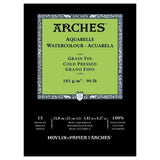 Arches Watercolour - Aquarelle 185 GSM 100% Cotton Paper Pad Arches