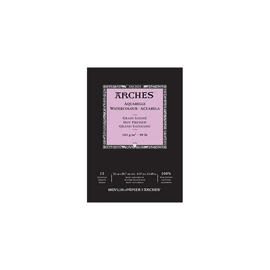 Arches Watercolour - Aquarelle 185 GSM 100% Cotton Paper Pad Arches