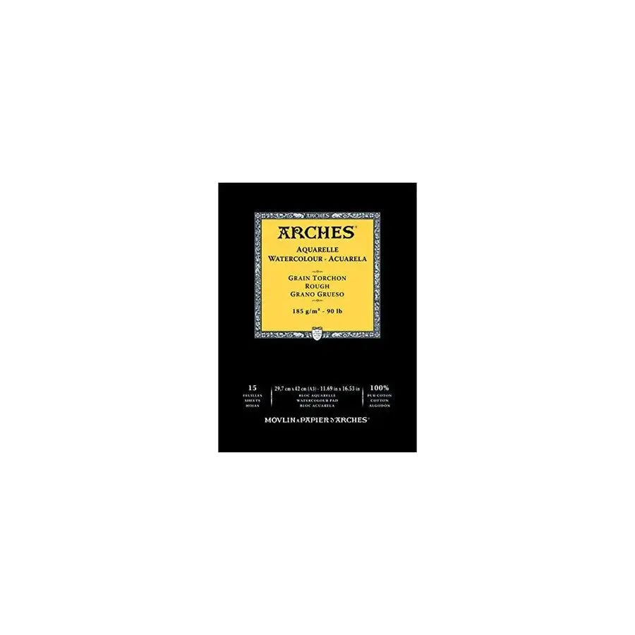 Arches Watercolour- Aquarelle -Natural White Short Side Glued Pad of 12 Sheets Arches