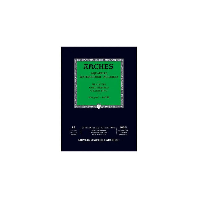 Arches Watercolour WHNA sheet Pad GSM 300,100% Cotton-12 SHT Arches