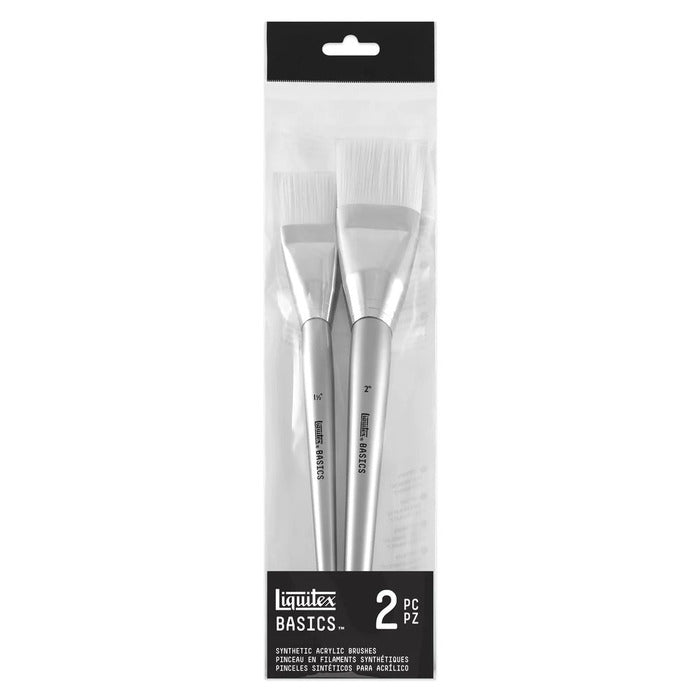 Liquitex Basics White Synthetic Brushes Set of 2.