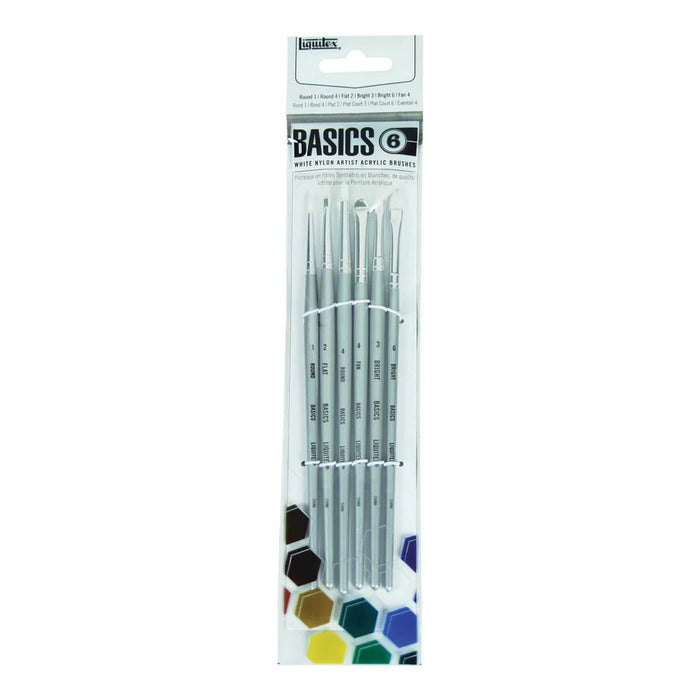 Liquitex Basics White Nylon Brushes Set of 6.