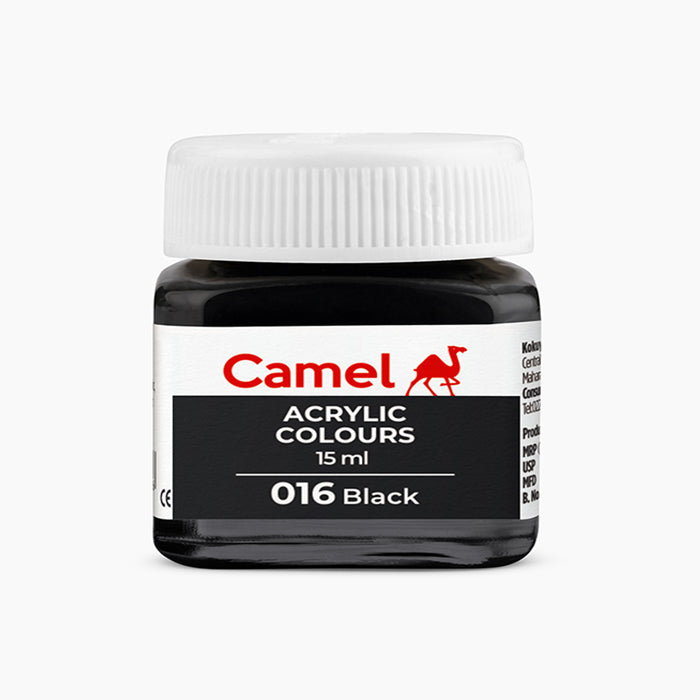 Camel acrylic colors 15ml tube in Black Shade.