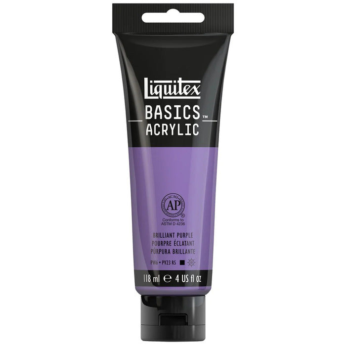 Brilliant Purple Liquitex Basic acrylic paint tube.